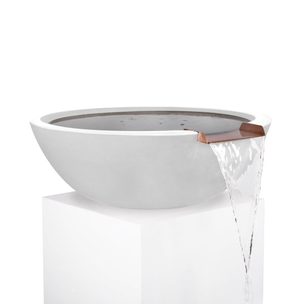 The Outdoor Plus 33 Round Sedona Water Bowl - GFRC Concrete - White - OPT-33RWO-LIM - main